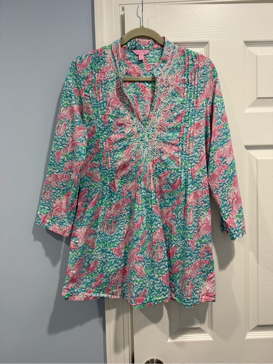 Lilly Pulitzer Other - Lilly Pulitzer Pink & Teal Printed Swim Coverup Tunic
